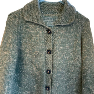 Handmade heavy, Cardigan Sweater with a touch of sparkle